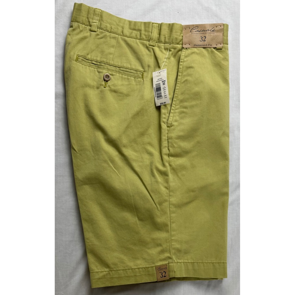 Roundtree & Yorke Casuals‎ Mens 32 Relaxed Fit Green Cotton Chino Shorts